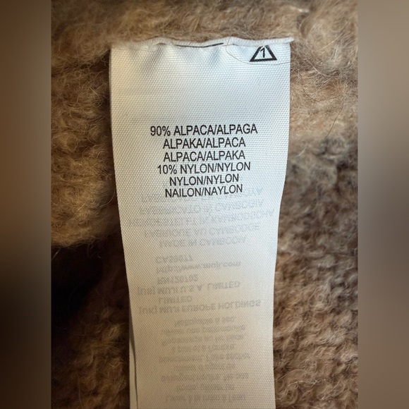 Alpaca Blend Knit Beige Tan Crew Neck Long Sweater by Muji Women Small - Picture 9 of 10